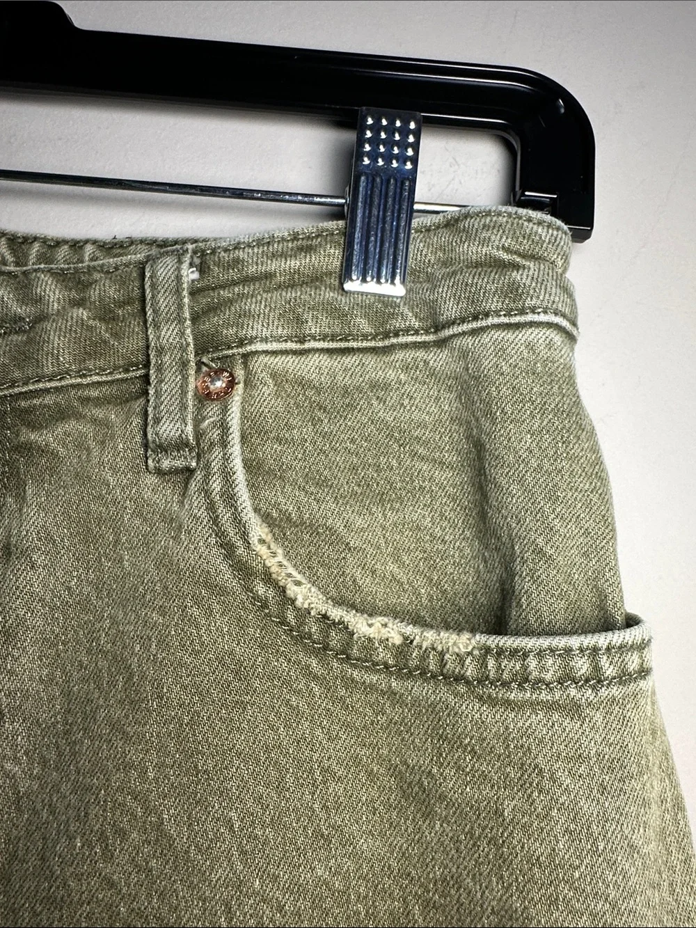 We the free olive High-Waist Distressed Skinny Jeans